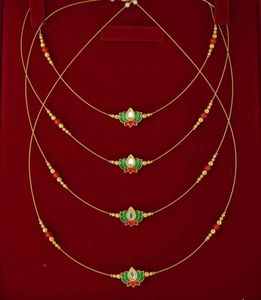 Lotus Pearl Necklace Gold Plated set 1pcs