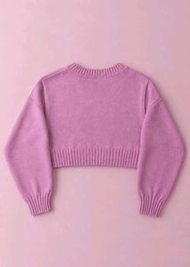 PINK V-NECK CROPPED SWEATER