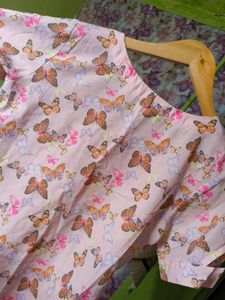 M &amp; H Butterfly Printed Pink Dress