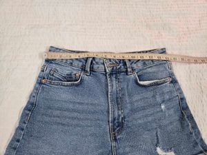 stradivarius High Waisted Denim Shorts waist 30