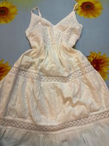 Cream Lace Trimmed Sundress