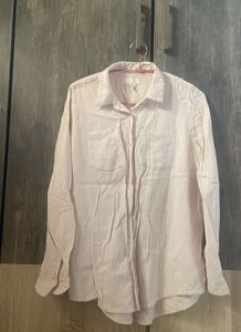 cotton Striped Button-Up Shirt