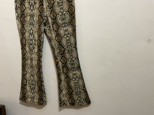 Shein Snakeskin Print Bell Bottom Pants