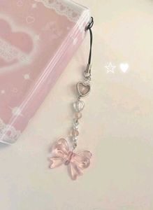 Kawaii Bow & Heart Phone Charm