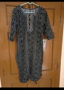 Blue Floral Print Kurta