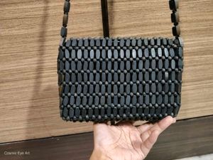 Vintage unique Wooden Beaded Clutch