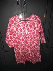Pink Floral Print Kurta
