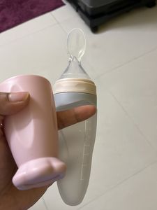 Travel Friendly Feeding Bottle With Spoon