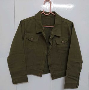 Olive Green Denim Jacket