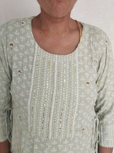 Elegant Light Green Kurta Set with Dupatta