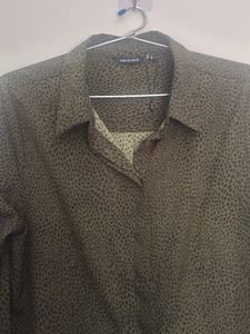 Chic Olive Black Leopard Print Top