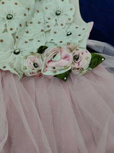 Girls Pink &amp; White Party Dress