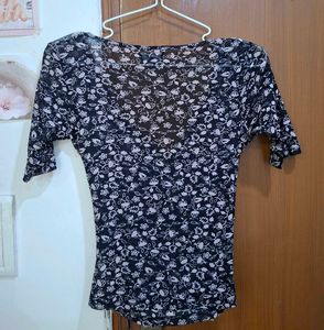 Chic Print Wrap Top