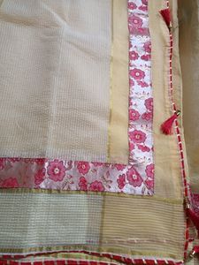 Red And Cream Saree