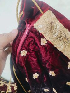 Elegant Maroon Lehenga Choli... sharara.