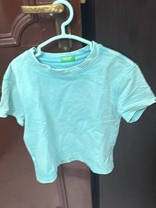 Aqua Blue Stone wash  Co ord Set