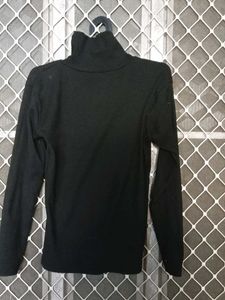 Classic Black &white Turtleneck Top
