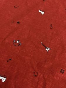 Cute Red Guitar Print Outfit