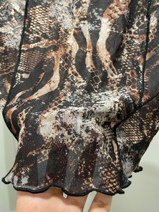 Sheer Animal Print Long Sleeve Top
