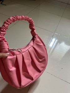 Cute Pink Ruched Handle/shoulder Bag