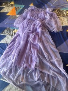 Lavender Mesh Party Dress