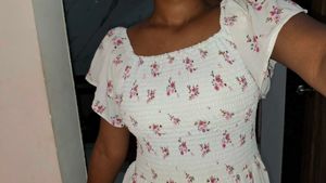 White Floral Print Maxi Dress
