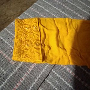 Yellow Embroidered Kurta