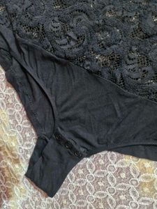 Elegant Black Lace Bodysuit