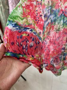 Vibrant Floral Print Button-Up Top