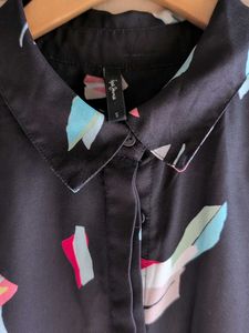 Pepe Jeans Abstract Print Button-Up Blouse