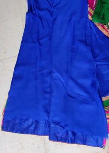 Blue green and ranipink lehenga choli