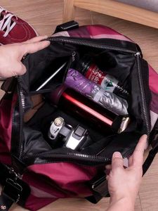 Stylish Striped Travel Duffel Bag