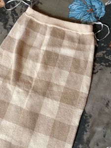 Checkered Knit Skirt