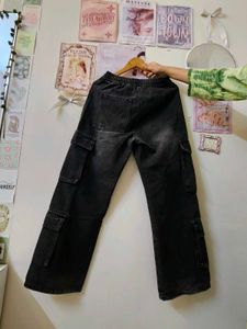 Black Cargo Jeans