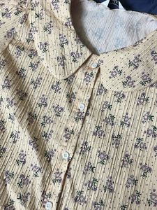 Korean Floral Print Button-Down Top