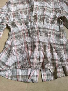 Chic Plaid Button-Up Tunic Top