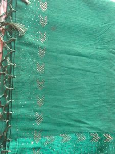 Emerald Green Embellished Saree