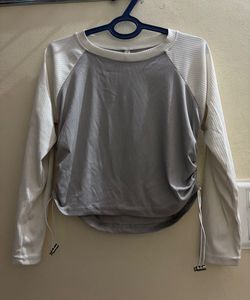 Long Sleeve Cropped Top with Drawstrings