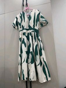 Abstract Print Midi Dress