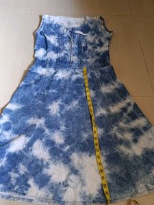 Blue Tie-Dye Denim Dress