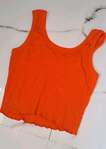 Orange Cropped Tank Top