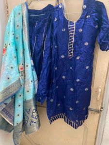 Royal Blue Ethnic Kurta with duppta Set