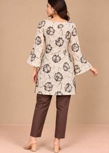 Elegant Printed Kurta with Bell Sleeves
