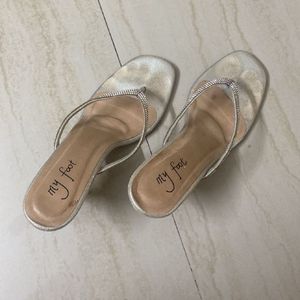 Sparkling Silver Thong Sandals