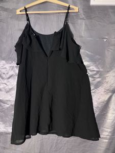 Chic Black Ruffle Mini Dress