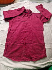 Zara Burgundy Button-Down Shirt