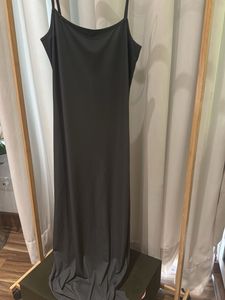 Sleek Charcoal Spaghetti Strap Maxi Dress