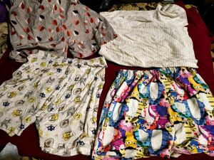 Cute Cartoon Pajama Set pack of 4