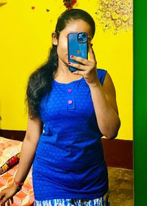 Blue Round Neck T-shirt For Women