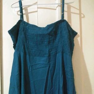 Teal Smocked Maxi Dress